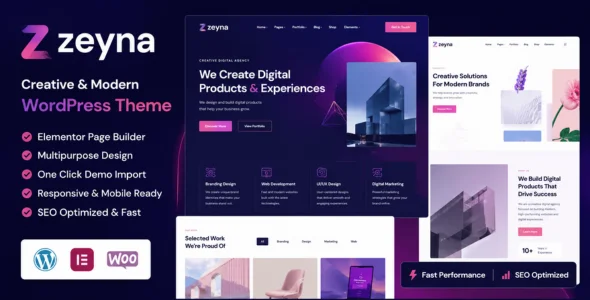 Zeyna Multi-Purpose Creative WordPress Theme nulled