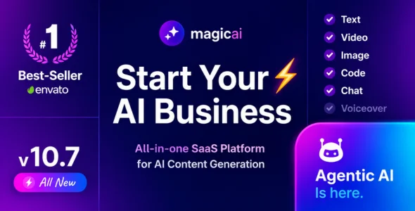 MagicAI - All-In-One SaaS Platform for AI Text, Image and Content Generation nulled